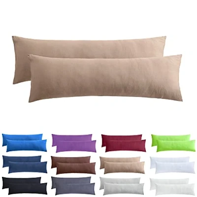 Abbildung von NatureMark 2er Pack Jersey Kissenbezug Kissenhülle Kissenbezüge Seitenschläferkissen Nackenkissen viele Größen und Farben ÖKO TEX (40 x 145 cm (Seitenschläfer/Stillkissenbezug), Sand/Beige)