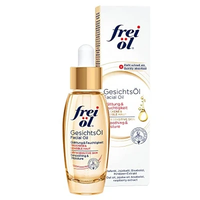 Abbildung von frei öl GesichtsÖl für spürbar glattes Hautgefühl mit Vitamin E, Omega 6 Fettsäuren, spendet Feuchtigkeit, Gesichtspflege, vegan, 30 ml
