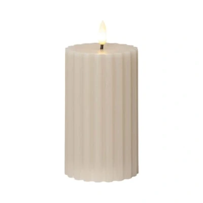 Abbildung von LED Blockkerze Flamme Stripe aus Wachs