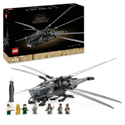 Abbildung von LEGO 10327 Icons Dune Atreides Royal Ornithopter, Set zum Sammeln für Erwachsene, Film Geschenk Männer, Frauen und Fans, Modell Flugzeug mit 8 Figuren, darunter Paul Baron Harkonnen