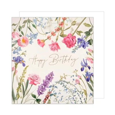 Abbildung von Edition Seidel Premium quadratische Geburtstagskarte mit Umschlag. Glückwunschkarte Happy Birthday Billet Karte für Mann Frau Freund Freundin Blumen (GQ324 SW024)