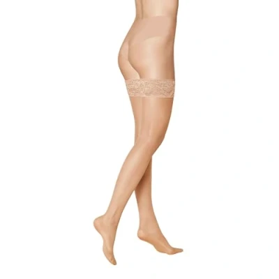 Abbildung von KUNERT Damen Halterlose Strümpfe Mystique 20 Doppelsilikonstreifen DEN Cashmere 0540 L