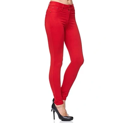 Abbildung von Elara Damen Stretch Hose Skinny Fit Jegging Chunkyrayan H21 Red 42 (XL)