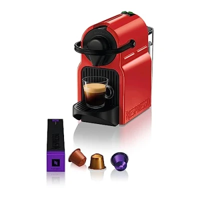 Abbildung von Nespresso Kapselmaschine Inissia XN1005 von Krups Sehr schnell betriebsbereit Automatische Abschaltung Kirschrot, Rot(ruby)