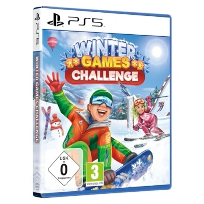 Abbildung von Winter Games Challenge 8 Sportarten Snowboard, Alpin, Riesenslalom, Skispringen, Curling, Rennrodeln, Bobfahren, Trickski für PS5