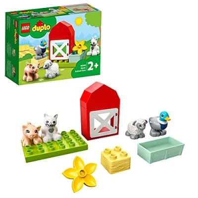 Abbildung von LEGO 10949 DUPLO Tierpflege auf dem Bauernhof Spielzeug für Kleinkinder ab 2 Jahren mit Figuren: Ente, Schwein, Schaf und Katze
