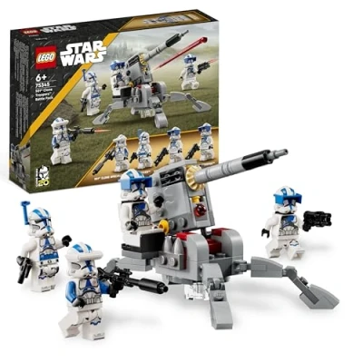 Abbildung von LEGO 75345 Star Wars 501st Clone Troopers Battle Pack Set mit Fahrzeugen und 4 Figuren, baubares Spielzeug AV 7 Anti Fahrzeug Kanone federbelastetem Shooter