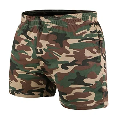 Abbildung von Muscle Alive Herren Bodybuilding Fitnessstudio Trainieren Kurze Hose Frottee Baumwolle 5 PLN Tarnung XXL