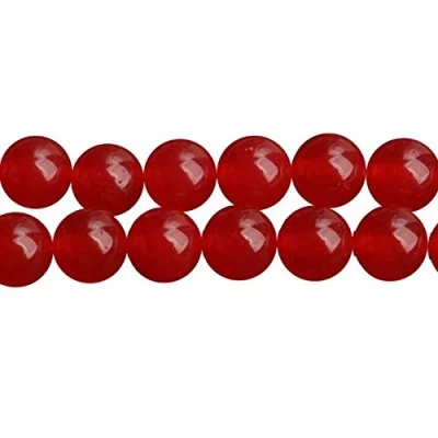 Abbildung von SKYBEADS Rot Chalcedon Perlen zum auffädeln 8mm Gefärbt Edelsteinperlen 38cm Strang Approx 46 Stück