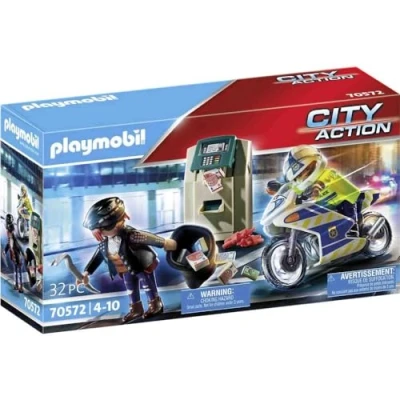 Abbildung von PLAYMOBIL City Action 70572 Polizei Motorrad: Verfolgung des Geldräubers, Für Kinder von 4 10 Jahre