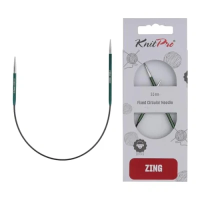 Abbildung von KnitPro K47054 Rundstricknadel, Metal, Grün, 25cm / 3mm
