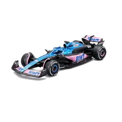Abbildung von Bburago Formel 1 Alpine 2023 von Pierre Gasly Fahrzeug Nachbildung bei 1/43 Racing Kollektion Spielzeug für Kinder zum Sammeln ab 3 Jahren 38072O