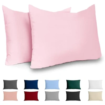 Abbildung von Dreamzie Kissenbezug 50x70 Renforcé Baumwolle (2er Set) Rosa Dicht gewebt mit 57 Fäden/cm² 70x50 cm Oeko Tex Zertifiziert