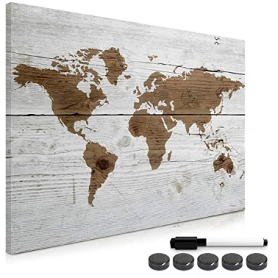 Abbildung von Navaris Magnettafel Magnetpinnwand Memoboard zum Beschriften 90x60 cm Notiztafel div. Designs Tafel abwaschbar mit Magneten Stift