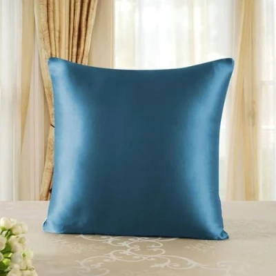 Abbildung von townssilk Beidseitig 100% 19momme Pure Maulbeerseide Kissenbezug für Haar und Haut Gesundheit, 1 Stück 60x60cm Größe Seide,verstecktem Reißverschluss 600 Fadenzahl peacockblue
