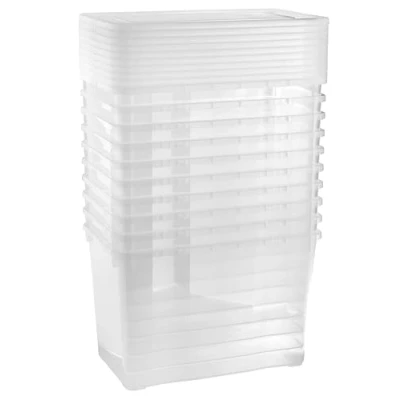 Abbildung von Grizzly Aufbewahrungsboxen 10 x L small hoch mit Deckel transparent Klarsichtboxen stapelbar Belüftung