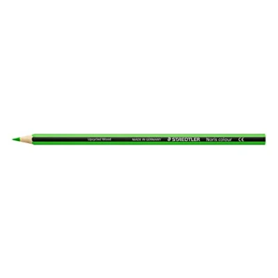 Abbildung von STAEDTLER Buntstifte Noris colour, gelbgrün, rutschfeste Soft Oberfläche, hohe Bruchfestigkeit, Made from Upcycled Wood, intensive Farben, Sechskantformat, 12 gelbgrüne Farbstifte, 185 50
