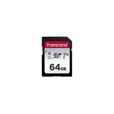 Abbildung von Transcend Highspeed 64GB SDXC Speicherkarte (für Digitalkameras; Bilder &amp; Videos; Autoradio) Class 10, UHS I U1, Video Speed V10 für 4K Ultra HD TS64GSDC300S E (umweltfreundliche Verpackung)