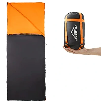 Abbildung von MOUNTREX® Schlafsack Kleines Packmaß &amp; Ultraleicht (730g) Sommer Deckenschlafsack Outdoor Sommerschlafsack Camping, Reise, Festival Koppelbar