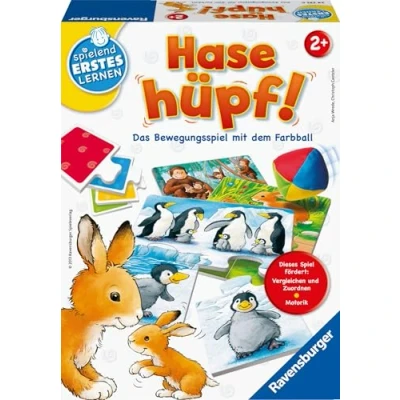Abbildung von Ravensburger 24735 Hase hüpf! Bewegungsspiel für die Kleinen Spiel Kinder ab 2 Jahren, Spielend erstes Lernen 1 4 Spieler, White