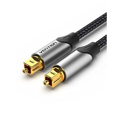 Abbildung von VENTION Optisches Kabel Toslink 2m, digitales Audiokabel S/PDIF Geflochten, Vergoldet, Aluminiumhülle Lichtleiterkabel Für Soundbar, Stereoanlage, Heimkino, PS4, Xbox usw.(Grau)
