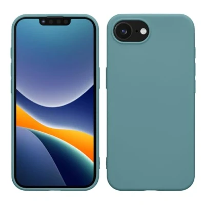 Abbildung von kwmobile Hülle kompatibel mit Apple iPhone 16e weiches TPU Silikon Case Cover geeignet für kabelloses Laden Arctic Night
