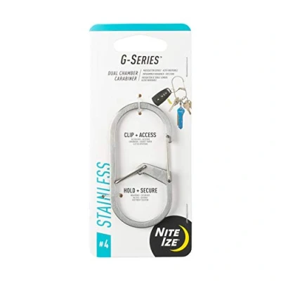 Abbildung von NIte Ize Unisex Erwachsene G Series DUAL Chamber Carabiner, Silber, Gr. 4