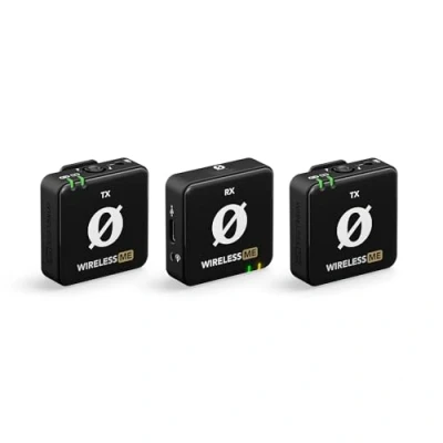 Abbildung von RØDE Wireless ME Dual Set: Kompaktes drahtloses Mikrofonsystem mit GainAssist Technologie, integrierten Mikrofonen und 100m Reichweite für Filmemacher, Interviews Content Erstellung (Schwarz)