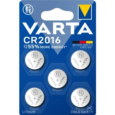 Abbildung von VARTA Batterien Knopfzellen CR2016, Lithium Coin, 3V, kindersichere Verpackung, für elektronische Kleingeräte Autoschlüssel, Fernbedienungen, Waagen,(5 Stück) 1er Pack