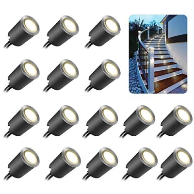 Abbildung von SMY 16er Terrassen Einbaustrahler LED Aussen Neutralweiß, Ø32mm 0,6W 12V Terrassenbeleuchtung, IP67 Wasserdicht Bodeneinbauleuchten für Küche Garten Gehweg Holzbrücke 4000K