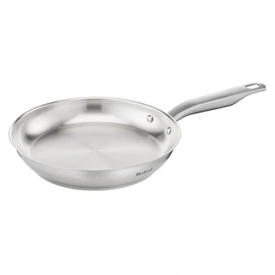 Abbildung von Tefal Virtuoso Bratpfanne 24 cm, Edelstahlpfanne unbeschichtet Induktion, einfache Reinigung, genieteter Griff, Anbraten, Rezepte, E49204