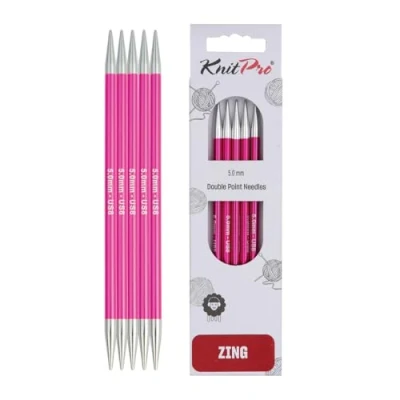 Abbildung von KnitPro K47041 Sockennadeln, Metal, Rosa, 20cm / 5mm