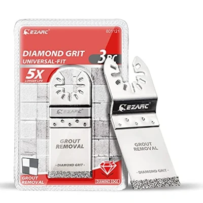 Abbildung von EZARC Diamant Multitool Sägeblätter für Mörtel Zubehör Multifunktionswerkzeug Oszillierende Klingen 3pcs Universell