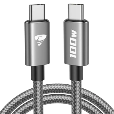 Abbildung von USB C Kabel 100W auf 1M PD 5A Schnellladung Nylon Geflochten Ladekabel für iPhone 16 15 Pro Max, Samsung S24 S23 S22 S21, iPad Pro, MacBook Pro/Air,Switch