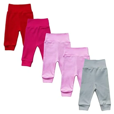 Abbildung von MEA Baby Unisex Hose aus 100% Baumwolle im 5er Pack/Pumphose. Babyhose für Jungen Mädchen, Schlupfhose (86, Mädchen)