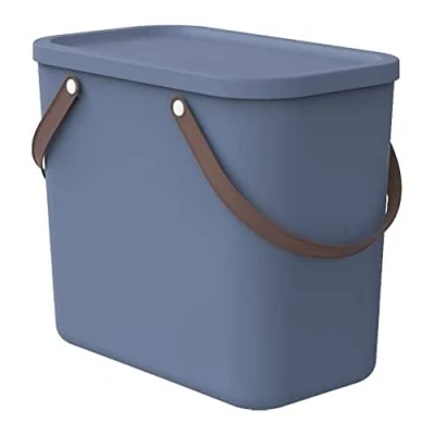 Abbildung von Rotho Albula Aufbewahrungsbox 25l mit Deckel, Kunststoff (PP recycelt), blau, (40.0 x 23.5 34.0 cm)