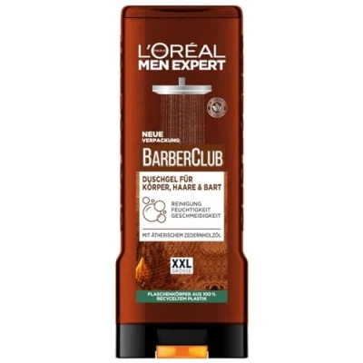 Abbildung von L&#039;Oréal Men Expert XXL Duschgel und Shampoo für Männer, Duschbad zur Reinigung von Körper, Haar, Gesicht Bart, Herren Körperpflege mit holzigem Duft Zedernholzöl, Barber Club, 1 x 400 ml