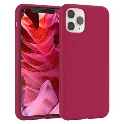 Abbildung von EAZY CASE Premium Silikon Handyhülle kompatibel mit iPhone 11 Pro, Slimcover Kameraschutz und Innenfutter, Silikonhülle, Schutzhülle, Bumper, Handy Case, Hülle, Softcase, Beere