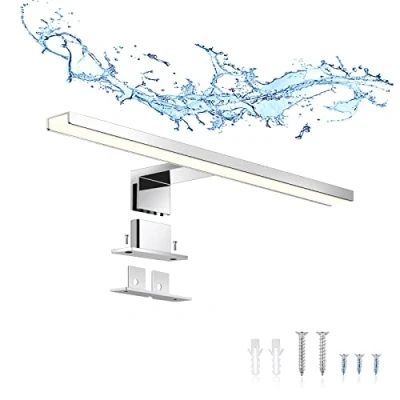 Abbildung von ERWEY 2 in 1 LED Spiegelleuchte IP44 Badleuchte Badlampe Neutralweiß Schminklicht Badezimmer 230V Schrankleuchte Spiegelschrank Aufbauleuchte Bad Klemmleuchte Wandleuchte (30cm 4000K 5W)