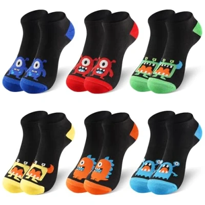 Abbildung von Libella 12er Kinder Jungen Socken mit niedlichen Mustern Turnschuhe farbige Baumwolle 2879 31 34
