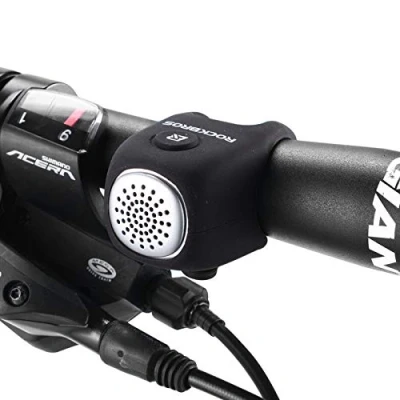 Abbildung von ROCKBROS Fahrradklingel Elektronisch E Klingel Miniklingel Glocke IPX4 Wasserdicht aus Elastischem Silikon Schwarz