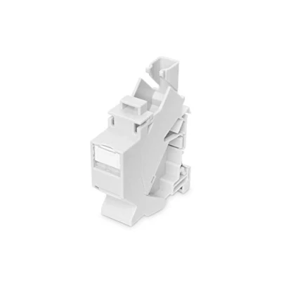 Abbildung von DIGITUS Hutschienen Adapter Für Keystone Modul 1 Port 45 Gewinkelt Beschriftungsfeld Staubschutzklappe