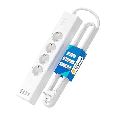 Abbildung von Meross Smart Steckdosenleiste Wandmontage für HomeKit WLAN Mehrfachsteckdose Überspannungsschutz mit 4 AC Ausgänge und USB, kompatibel Alexa, Google Assistant, 2,4Ghz zur Büro, Wohnung