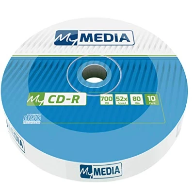 Abbildung von MyMedia CD R 700 MB, 10er Pack Spindel, Rohlinge Printable, 52 fache Brenngeschwindigkeit mit Langer Lebensdauer, Leere CDs beschreibbar, Audio Rohling, bedruckbar