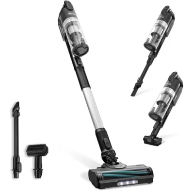 Abbildung von Levoit Akku Staubsauger mit 70 Min Laufzeit, 99,99 Prozent HEPA Filtrationseffizienz, Mini Motorbürste für Tierhaare, Anti Hair Wrap, Kabelloser Akkusauger Tierbesitzer, Auto, Teppich, Hartböden