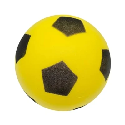 Abbildung von alldoro 63103 Schaumstoffball, 20 cm, 153 g, Gelb, im Fußball Design, für Kinder ab 18 Monaten, drinnen und draußen