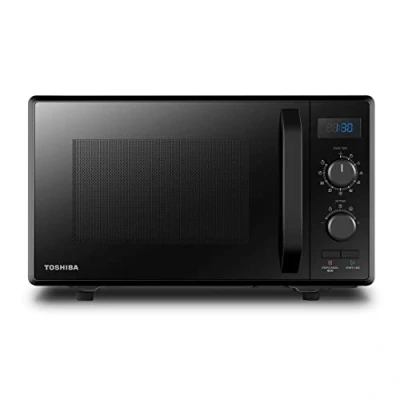 Abbildung von Toshiba MW2 AG23PF(BK) Mikrowelle / 3 in 1 mit Grill &amp; Kombi Funktion /Freistehend 23L 900W 1000W Grill/energiesparender ECO Funktion/Drehteller Positionsspeicher/Schwarz