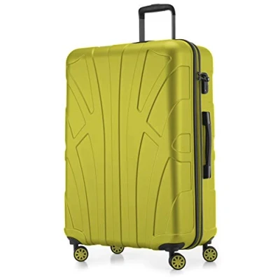 Abbildung von suitline großer Hartschalen Koffer Trolley Rollkoffer XL Reisekoffer, TSA, 76 cm, ca. 96 110 Liter, 100% ABS Matt, Farn