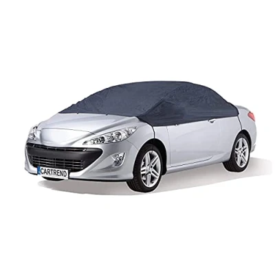 Abbildung von cartrend Halbgarage &quot;New Generation&quot;, wetterfeste Auto Abdeckplane, Autoabdeckung, Autoplane, blau, Größe M, schützt vor Frost, Schnee und Sonne