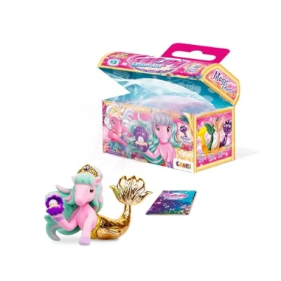 Abbildung von GALUPY Mermaid 1x Einhorn Figur mit Meerjungfrauenflosse in Einer Schatztruhe, 18 Verschiedene Figuren zum Sammeln Spielzeug Swarovski Kristall